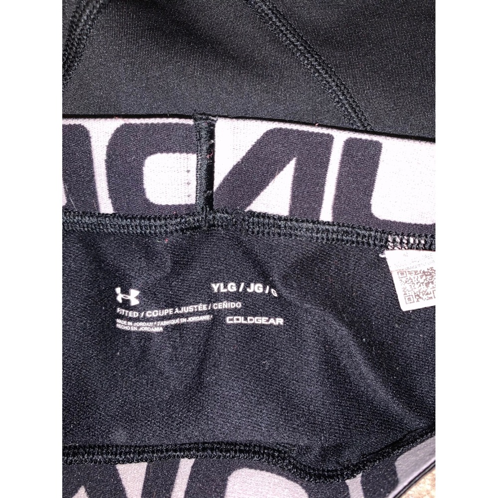 Under Armour Boys ColdGear Fitted Leggings Black Compression Pants YLG Large - Picture 3 of 3
